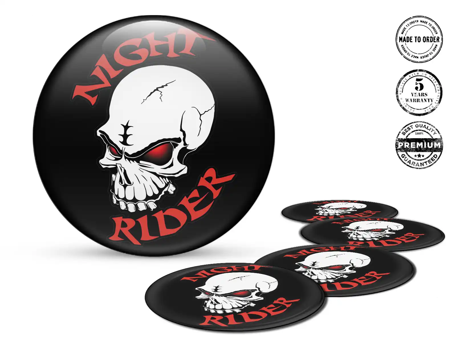 Hub Cap Sticker Custom Racing Sleek Dome Labels